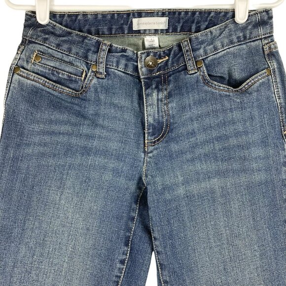 christopher & Banks Women's Blue Jeans Size 4 Average Boot Cut Low Rise Stretch - Picture 3 of 9